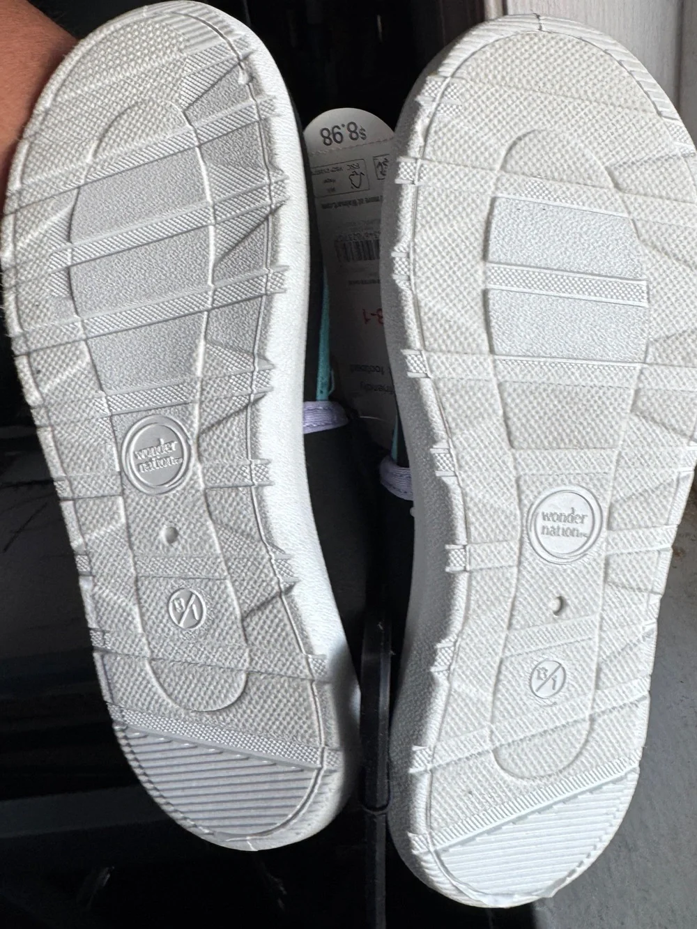 wonder nation Black Water Shoes with Aqua Trim and Lavender Lining